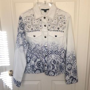 Boston Proper White Jean Jacket